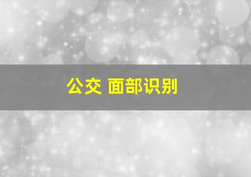 公交 面部识别